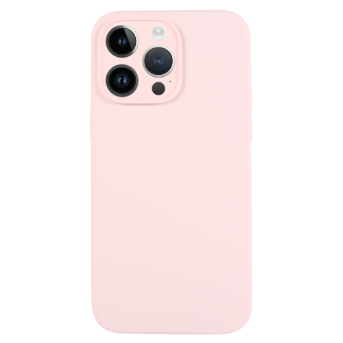 

For iPhone 13 Pro Max Pure Color Liquid Silicone Fine Pore Phone Case(Grey Pink)