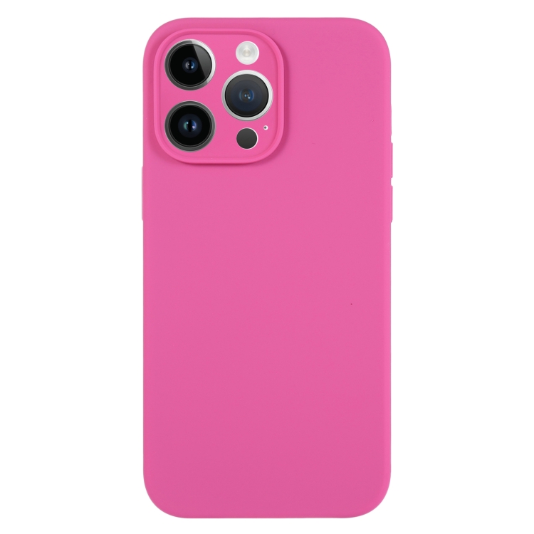 

For iPhone 13 Pro Max Pure Color Liquid Silicone Fine Pore Phone Case(Pitaya)