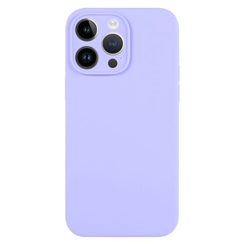 

For iPhone 13 Pro Max Pure Color Liquid Silicone Fine Pore Phone Case(Light Purple)