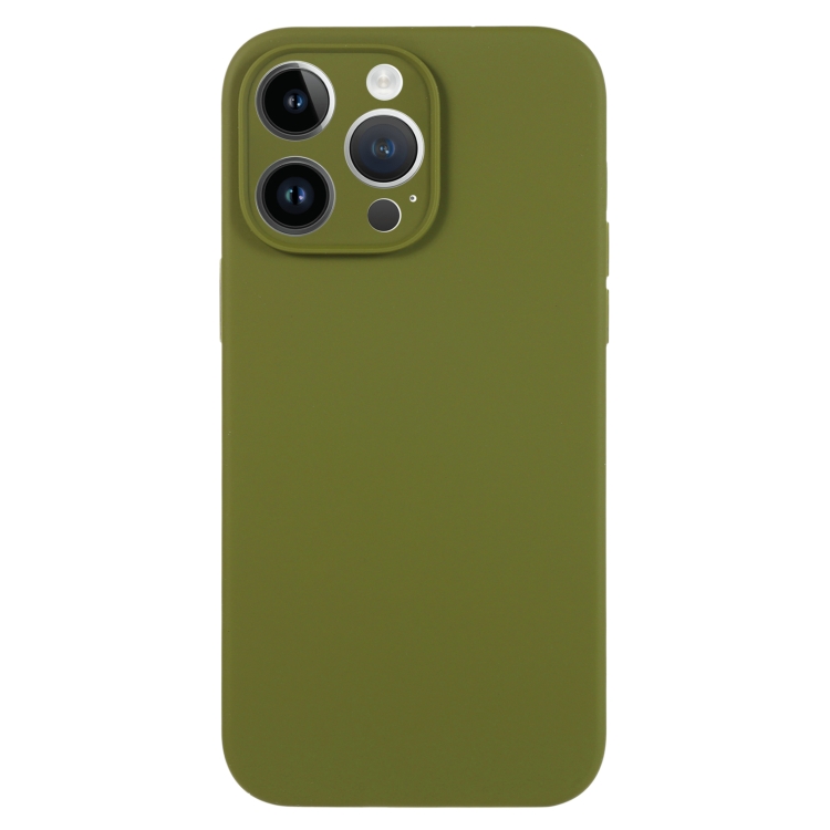 

For iPhone 13 Pro Pure Color Liquid Silicone Fine Pore Phone Case(Pine Forest Green)