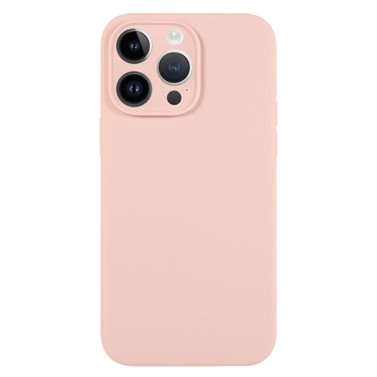 

For iPhone 13 Pro Pure Color Liquid Silicone Fine Pore Phone Case(Sand Pink)