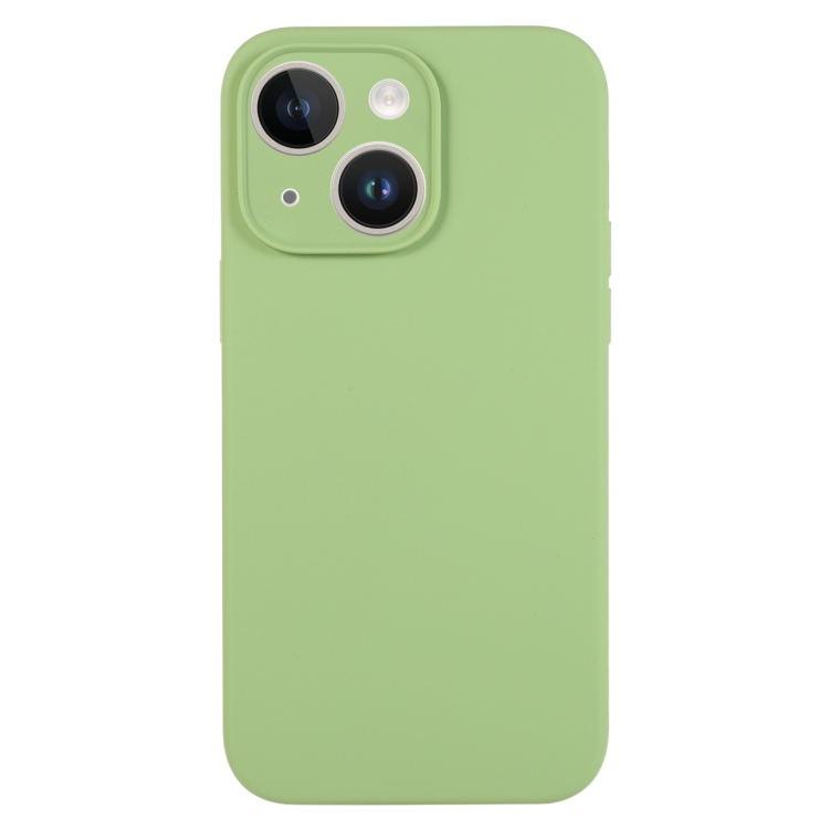 

For iPhone 13 Pure Color Liquid Silicone Fine Pore Phone Case(Mint Green)