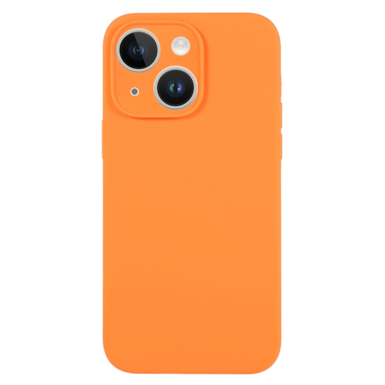 

For iPhone 13 Pure Color Liquid Silicone Fine Pore Phone Case(Orange)