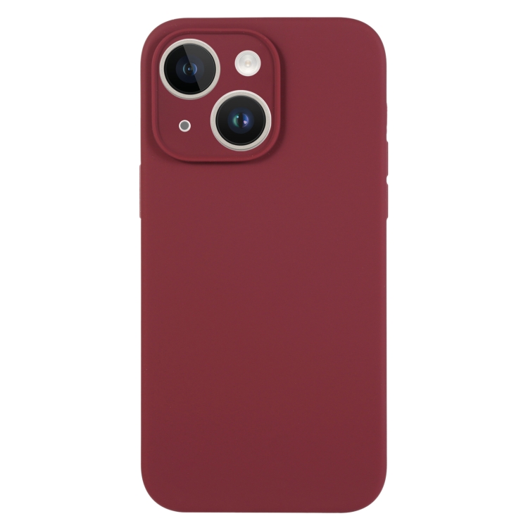 

For iPhone 13 Pure Color Liquid Silicone Fine Pore Phone Case(Plum)