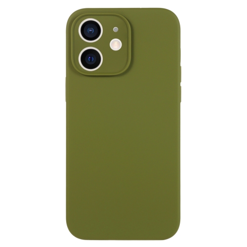 

For iPhone 12 Pure Color Liquid Silicone Fine Pore Phone Case(Pine Forest Green)