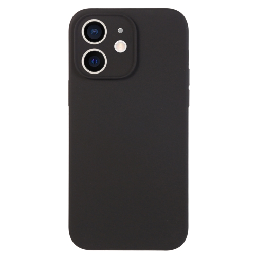 

For iPhone 12 Pure Color Liquid Silicone Fine Pore Phone Case(Black)