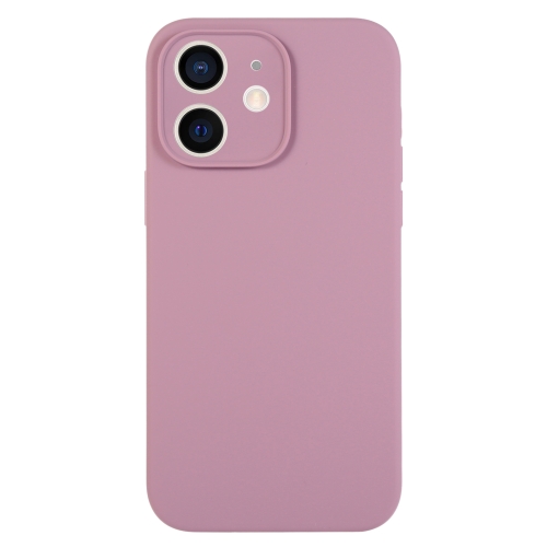 

For iPhone 12 Pure Color Liquid Silicone Fine Pore Phone Case(Black Currant)