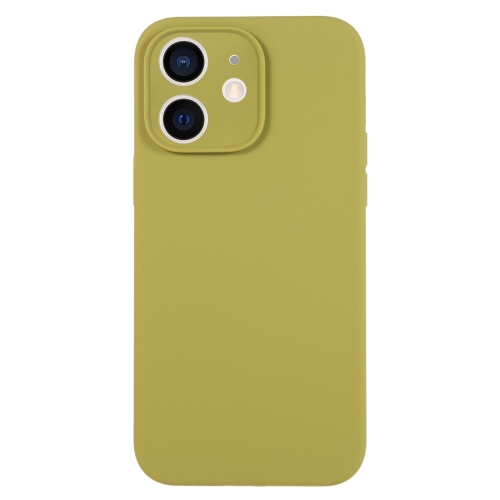 

For iPhone 12 Pure Color Liquid Silicone Fine Pore Phone Case(Willow Green)