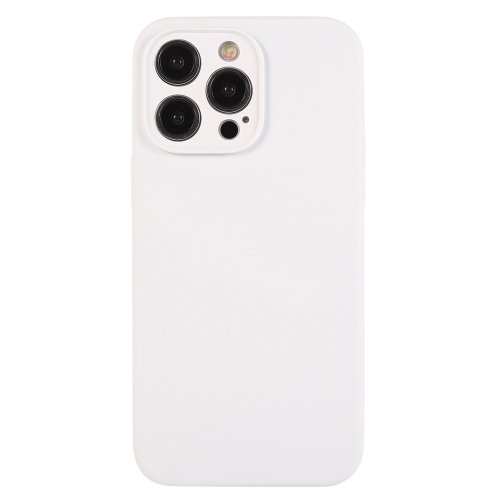 

For iPhone 12 Pro Max Pure Color Liquid Silicone Fine Pore Phone Case(White)