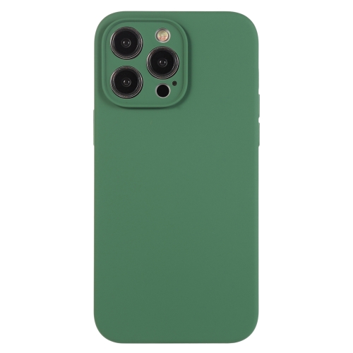 

For iPhone 12 Pro Max Pure Color Liquid Silicone Fine Pore Phone Case(Clover Green)