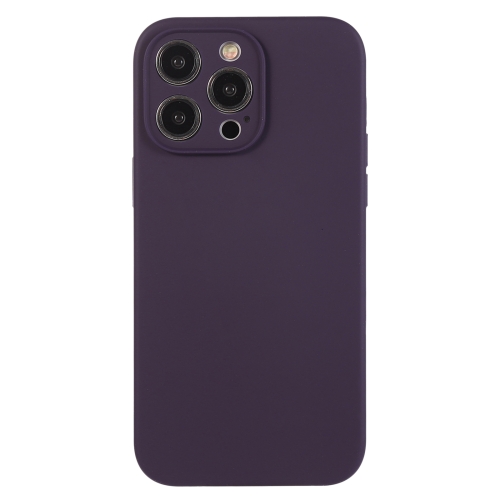 

For iPhone 12 Pro Max Pure Color Liquid Silicone Fine Pore Phone Case(Berry Purple)