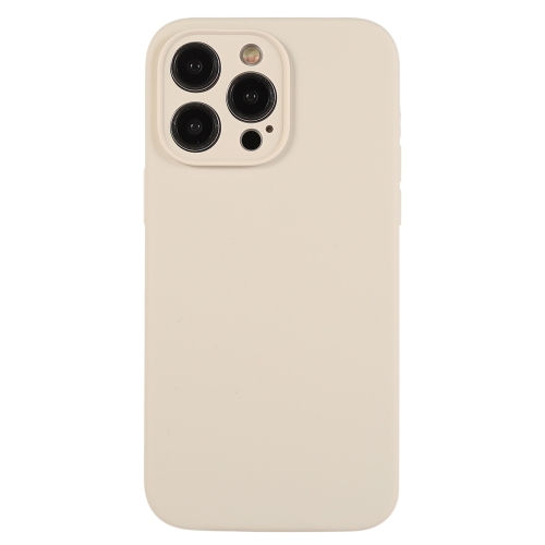 

For iPhone 12 Pro Max Pure Color Liquid Silicone Fine Pore Phone Case(Antique White)