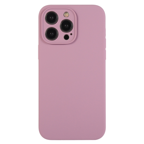 

For iPhone 12 Pro Max Pure Color Liquid Silicone Fine Pore Phone Case(Black Currant)