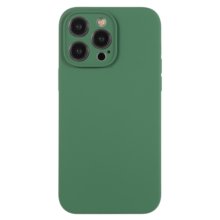 

For iPhone 12 Pro Pure Color Liquid Silicone Fine Pore Phone Case(Clover Green)