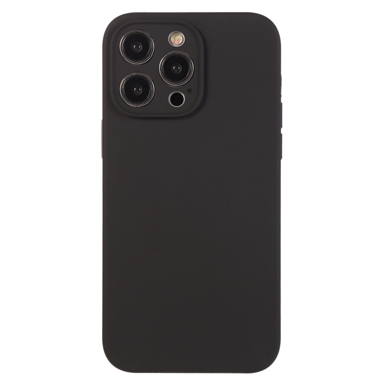 

For iPhone 12 Pro Pure Color Liquid Silicone Fine Pore Phone Case(Black)