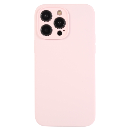 

For iPhone 12 Pro Pure Color Liquid Silicone Fine Pore Phone Case(Grey Pink)