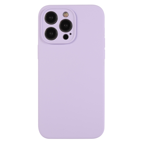 

For iPhone 12 Pro Pure Color Liquid Silicone Fine Pore Phone Case(Lilac Purple)