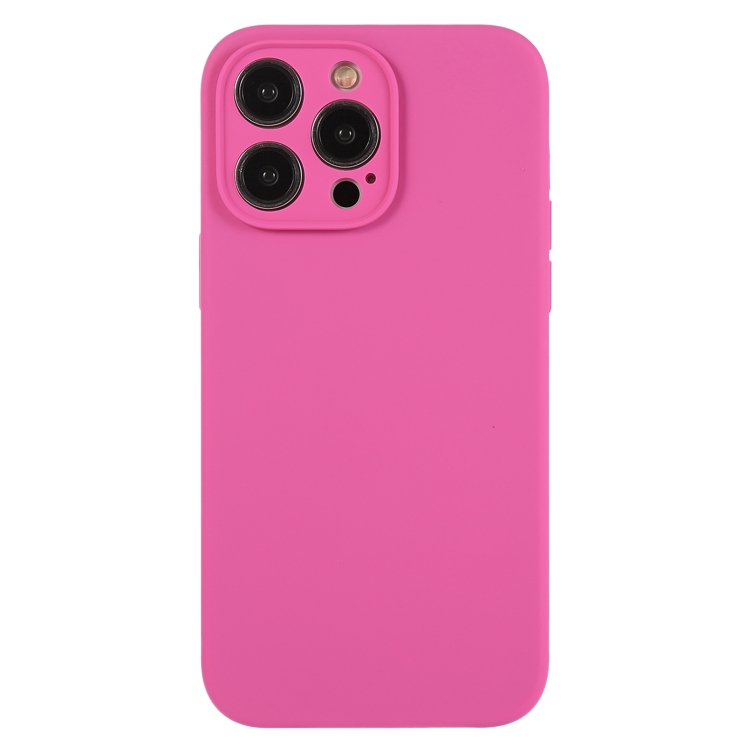

For iPhone 12 Pro Pure Color Liquid Silicone Fine Pore Phone Case(Pitaya)