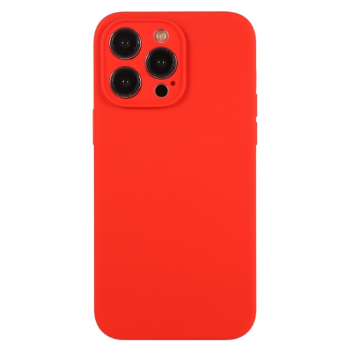 

For iPhone 12 Pro Pure Color Liquid Silicone Fine Pore Phone Case(Red)