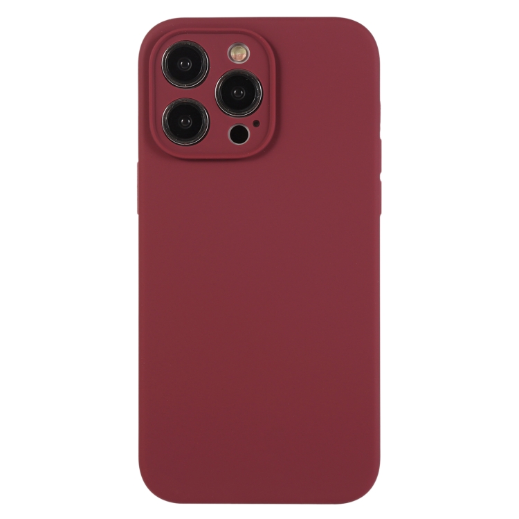 

For iPhone 12 Pro Pure Color Liquid Silicone Fine Pore Phone Case(Plum)