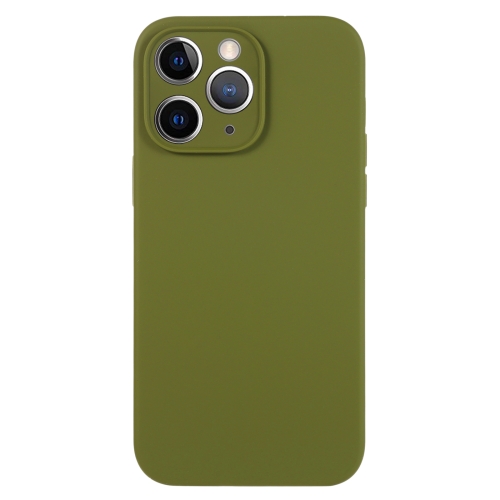 

For iPhone 11 Pro Max Pure Color Liquid Silicone Fine Pore Phone Case(Pine Forest Green)