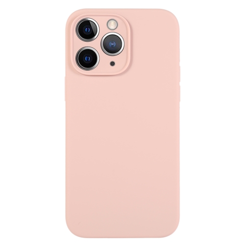 

For iPhone 11 Pro Max Pure Color Liquid Silicone Fine Pore Phone Case(Sand Pink)