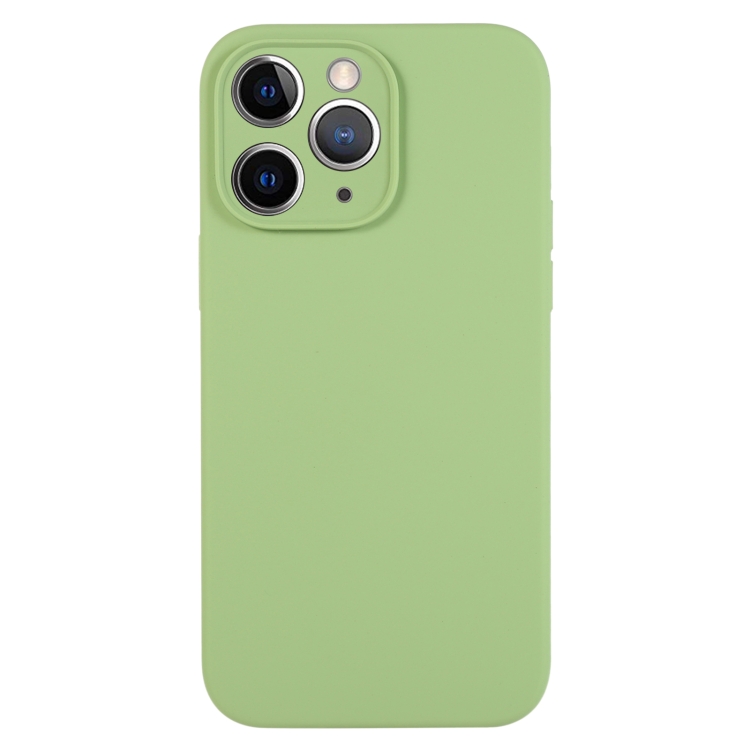 

For iPhone 11 Pro Max Pure Color Liquid Silicone Fine Pore Phone Case(Mint Green)