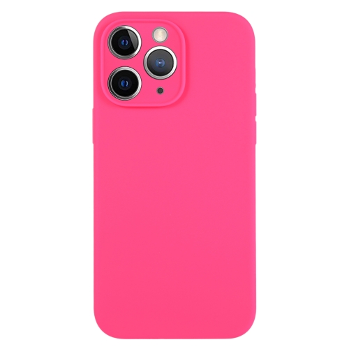 

For iPhone 11 Pro Max Pure Color Liquid Silicone Fine Pore Phone Case(Fresh Pink)