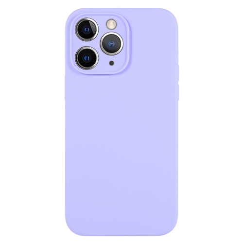 

For iPhone 11 Pro Max Pure Color Liquid Silicone Fine Pore Phone Case(Light Purple)
