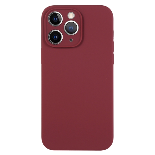 

For iPhone 11 Pro Max Pure Color Liquid Silicone Fine Pore Phone Case(Plum)