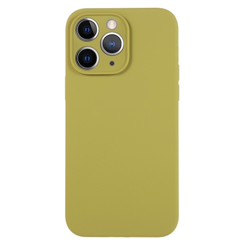

For iPhone 11 Pro Max Pure Color Liquid Silicone Fine Pore Phone Case(Willow Green)