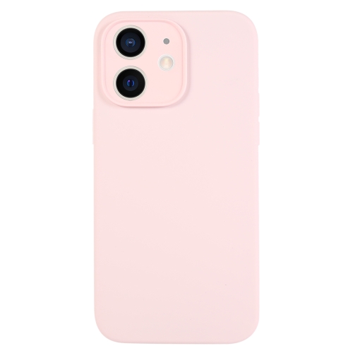 

For iPhone 11 Pure Color Liquid Silicone Fine Pore Phone Case(Grey Pink)
