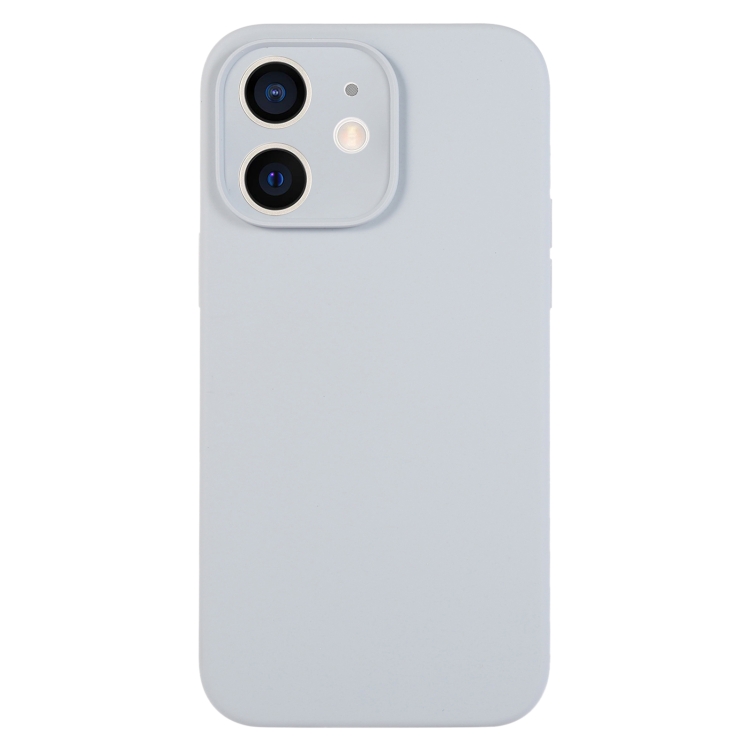 

For iPhone 11 Pure Color Liquid Silicone Fine Pore Phone Case(Grey Blue)