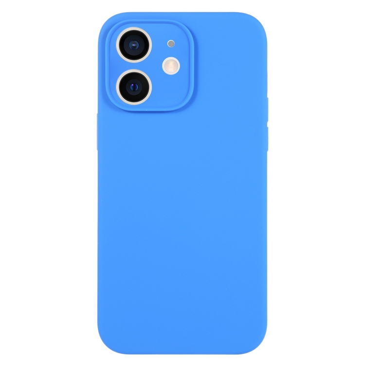 

For iPhone 11 Pure Color Liquid Silicone Fine Pore Phone Case(Lake Blue)