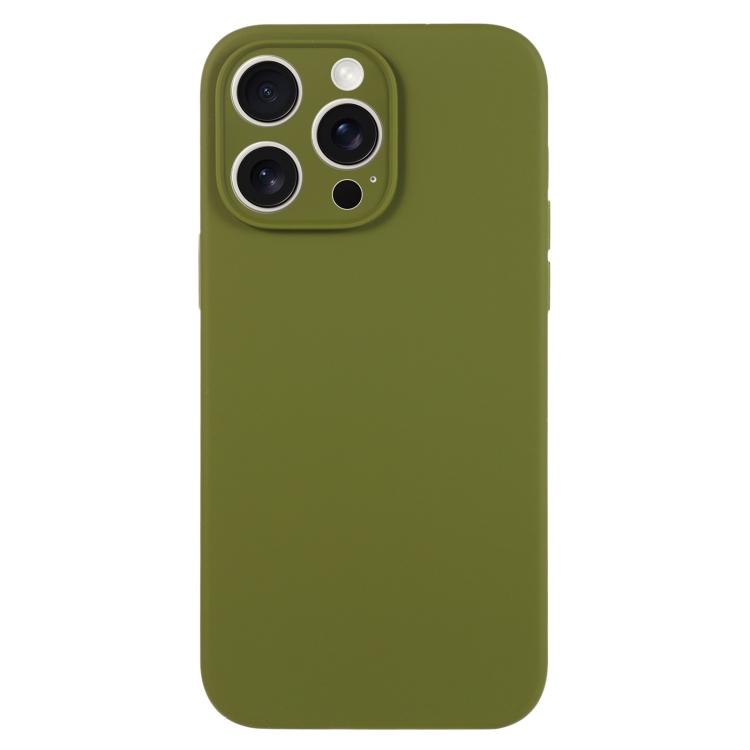 

For iPhone 16 Pro Pure Color Liquid Silicone Fine Pore Phone Case(Pine Forest Green)