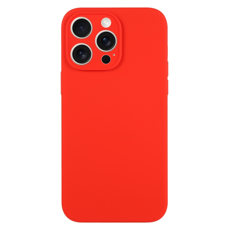 

For iPhone 16 Pro Pure Color Liquid Silicone Fine Pore Phone Case(Red)