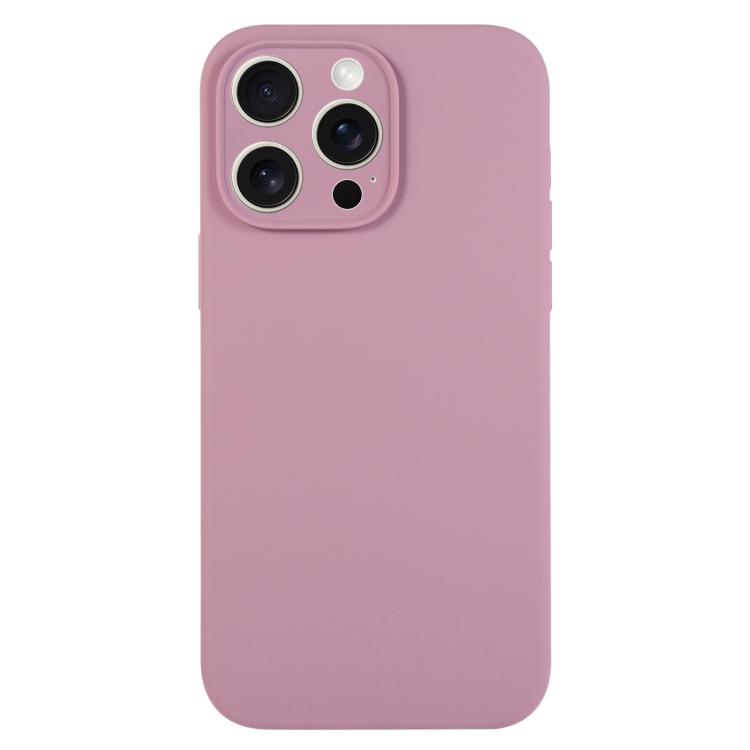 

For iPhone 16 Pro Pure Color Liquid Silicone Fine Pore Phone Case(Black Currant)