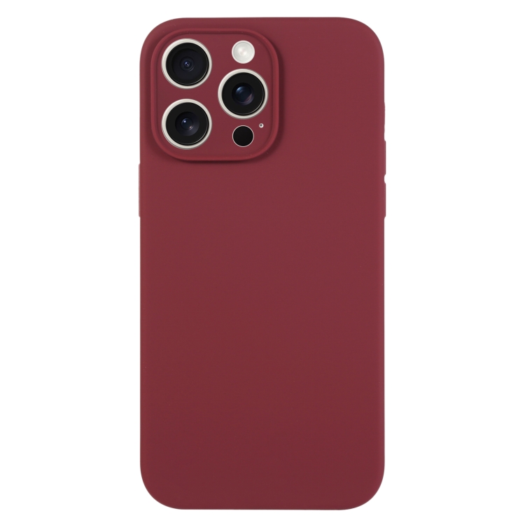 

For iPhone 16 Pro Pure Color Liquid Silicone Fine Pore Phone Case(Plum)