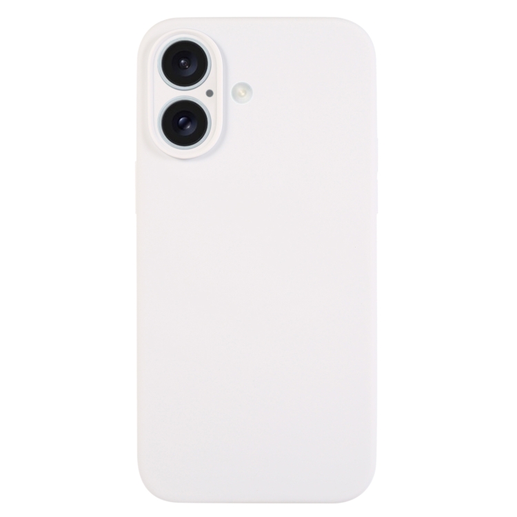 

For iPhone 16 Plus Pure Color Liquid Silicone Fine Pore Phone Case(White)