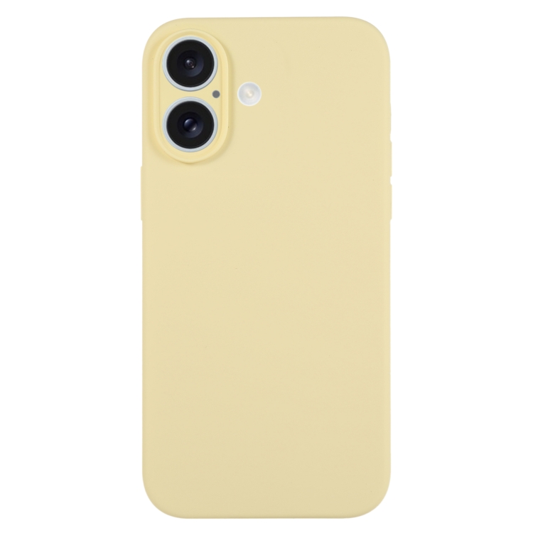 

For iPhone 16 Plus Pure Color Liquid Silicone Fine Pore Phone Case(Creamy Yellow)