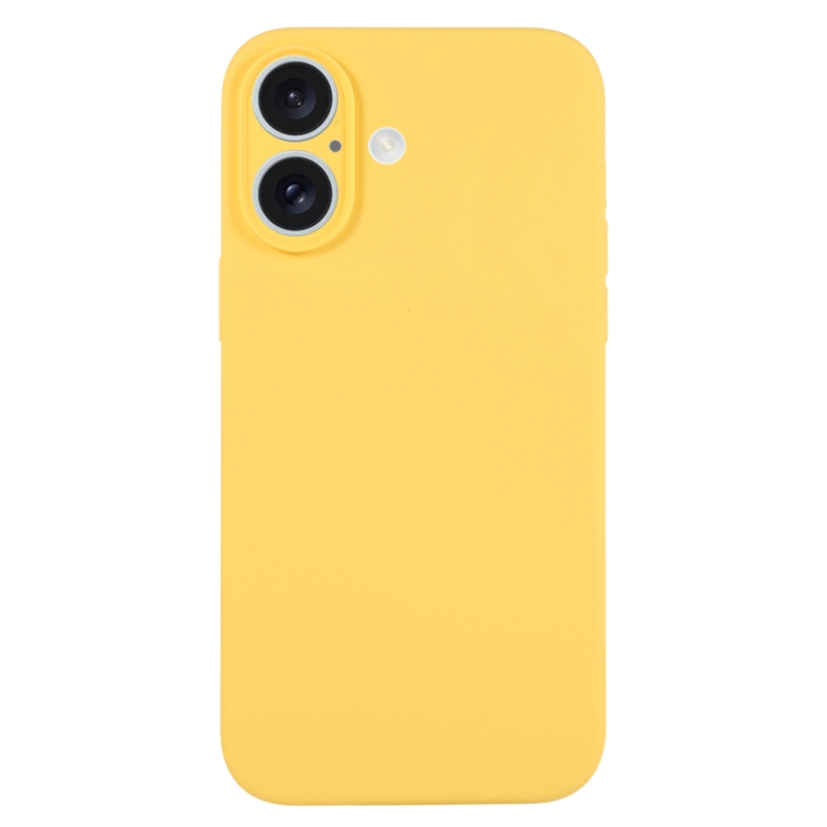 

For iPhone 16 Plus Pure Color Liquid Silicone Fine Pore Phone Case(Yellow)