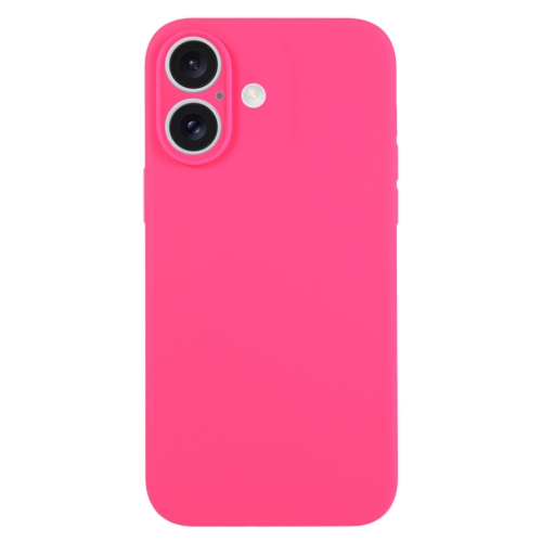 

For iPhone 16 Plus Pure Color Liquid Silicone Fine Pore Phone Case(Fresh Pink)