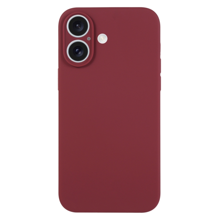 

For iPhone 16 Plus Pure Color Liquid Silicone Fine Pore Phone Case(Plum)