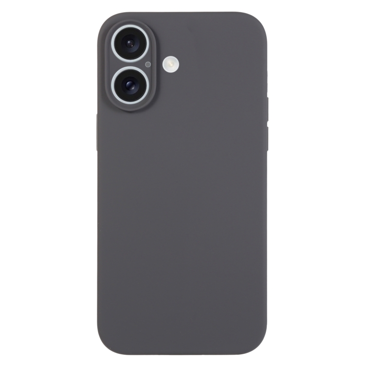 

For iPhone 16 Plus Pure Color Liquid Silicone Fine Pore Phone Case(Charcoal Black)