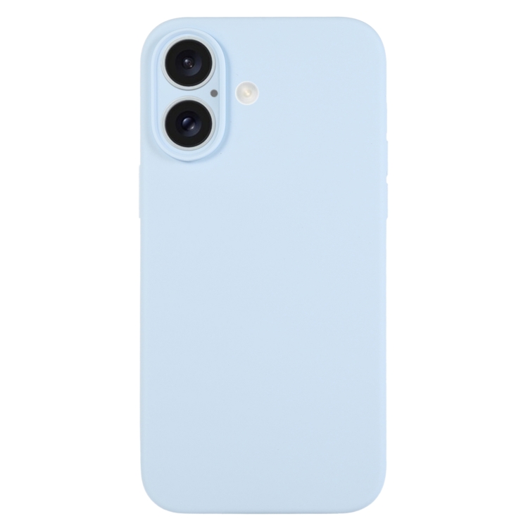 

For iPhone 16 Pure Color Liquid Silicone Fine Pore Phone Case(Sky Blue)
