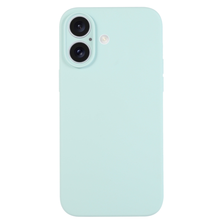 

For iPhone 16 Pure Color Liquid Silicone Fine Pore Phone Case(Turquoise)