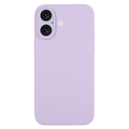 

For iPhone 16 Pure Color Liquid Silicone Fine Pore Phone Case(Lilac Purple)