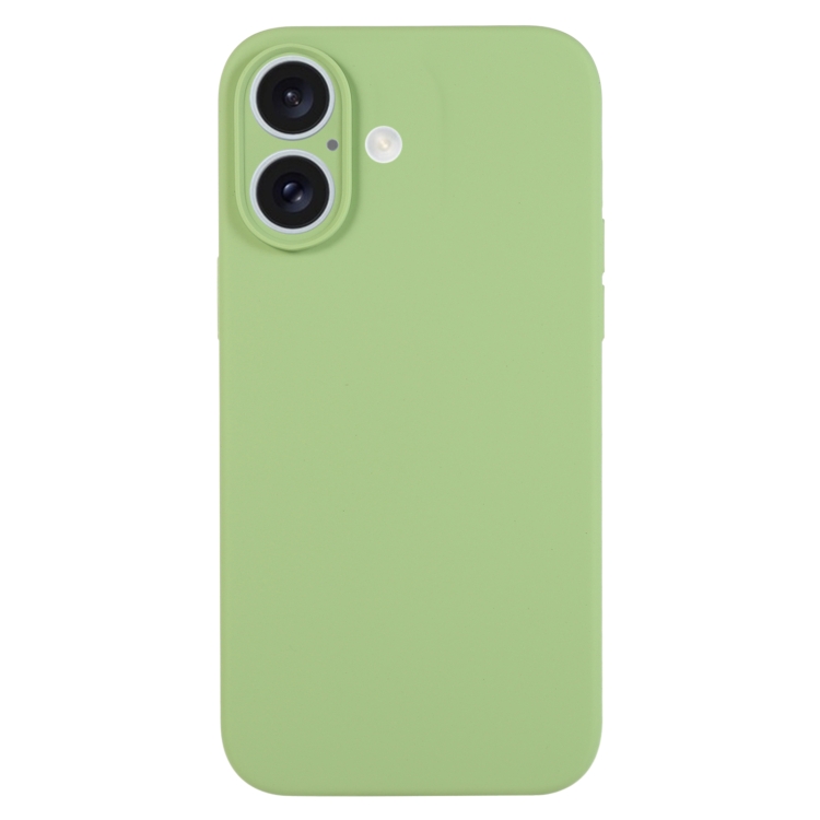 

For iPhone 16 Pure Color Liquid Silicone Fine Pore Phone Case(Mint Green)