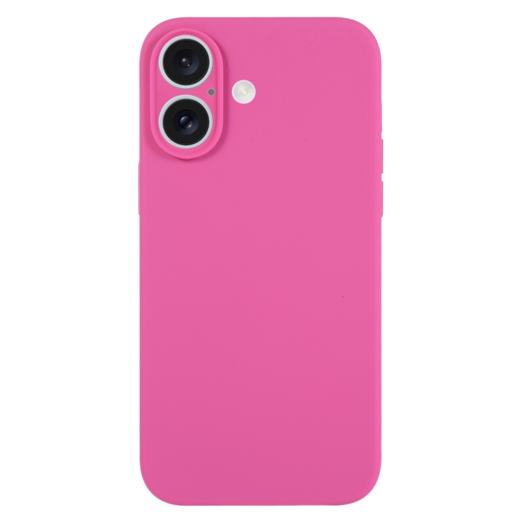 

For iPhone 16 Pure Color Liquid Silicone Fine Pore Phone Case(Pitaya)