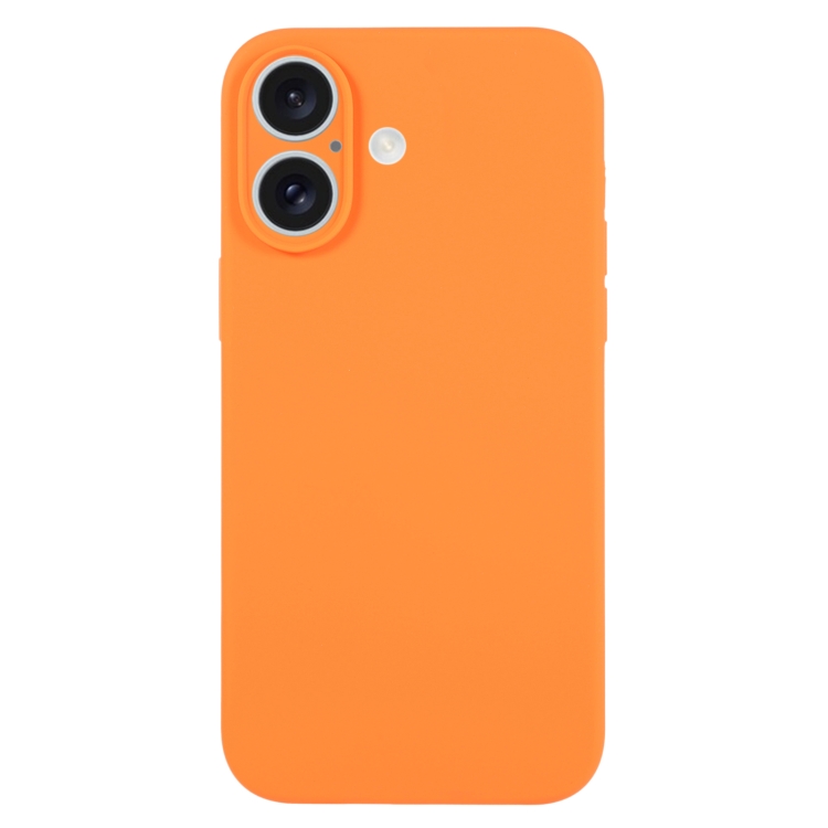 

For iPhone 16 Pure Color Liquid Silicone Fine Pore Phone Case(Orange)
